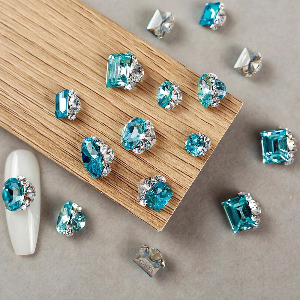5PCS No-base Pre-made 3D Nail Rhinestone Cluster Charms No Tray Nail Art Diamond Pile Accessories Manicure Decoration Supplies