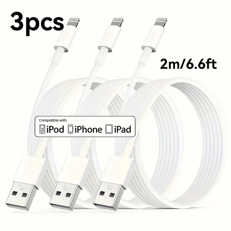 3 STKS 5 STKS MFi Gecertificeerde USB naar Lightning TPE Kabel Snelle Oplaadkabel sfor iPhone14 13 12 11Pro X 8 voor iPad Wit 1 M 2 M 3 M