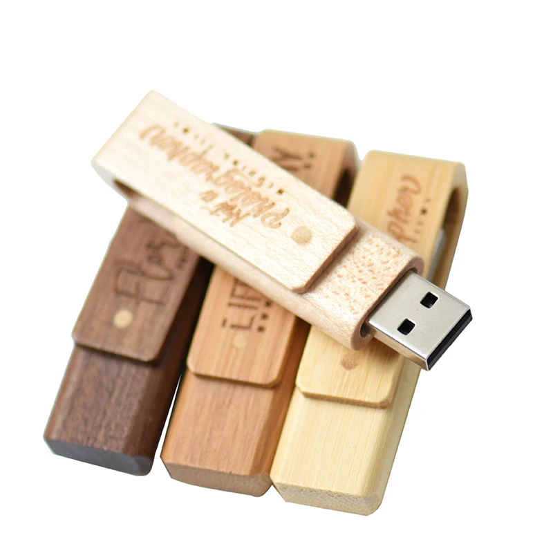 USB Flash Drive 128GB Free Custom Logo Pendrive Memory Stick 64GB Chain Portable U Disk 32GB Wooden Creative Gift Real Chip 16GB