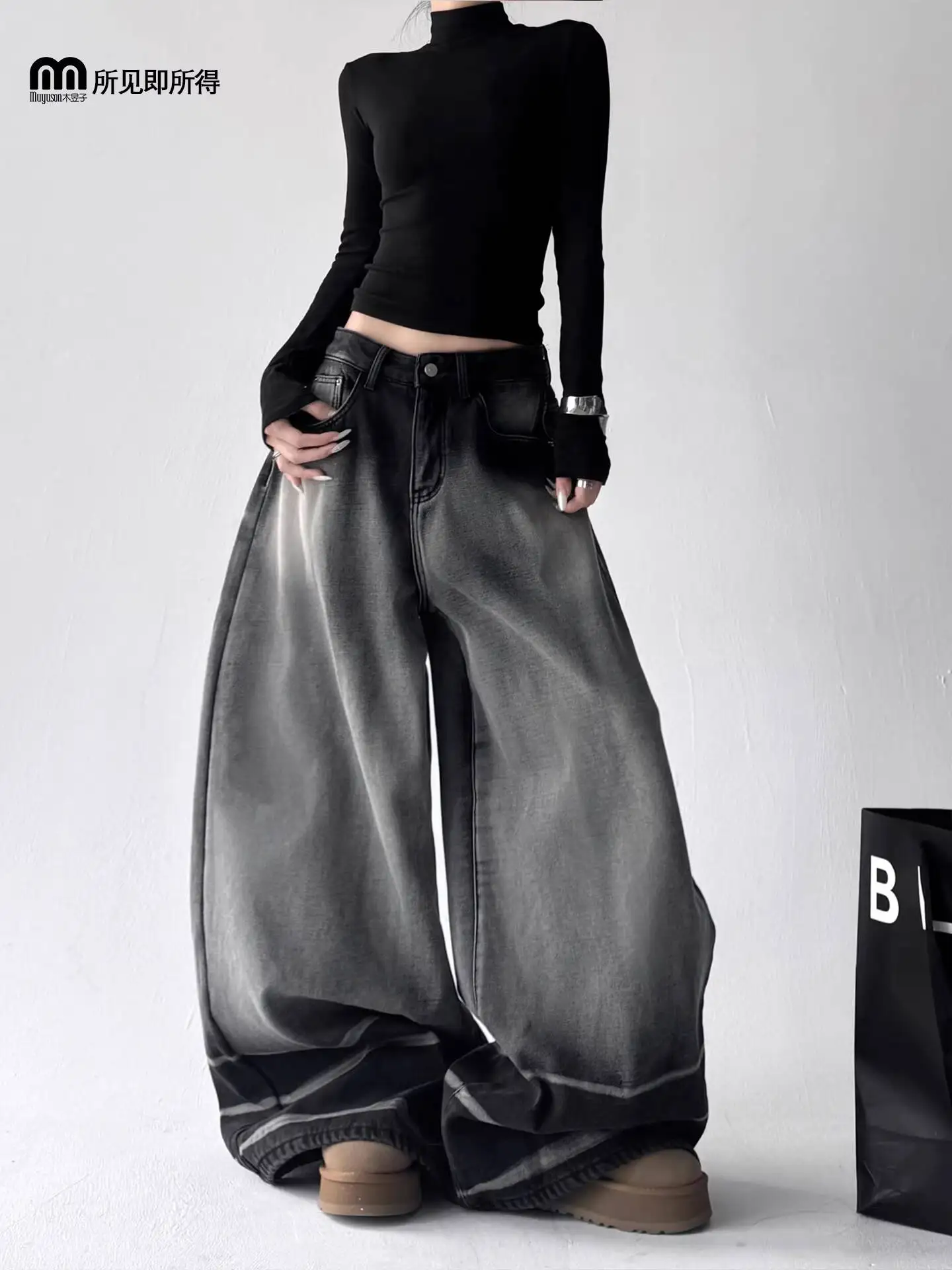 

Unisex Jeans 2026 Spring Autumn Winter Man Women Water Ripple Tie Dye Jeans High Street Loose High Waist Wide Leg Denim Trousers