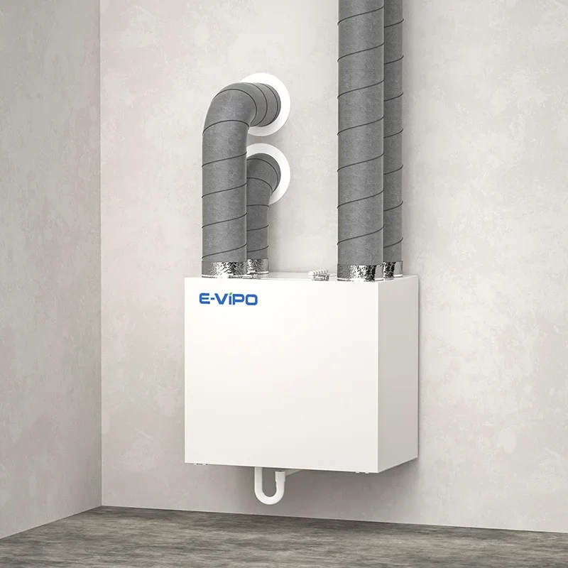 E-VIPO Wall Mounted Ventilation HRV ERV Air Ventilation Home Heat Recovery Air Recuperation System Fresh Air Recuperator