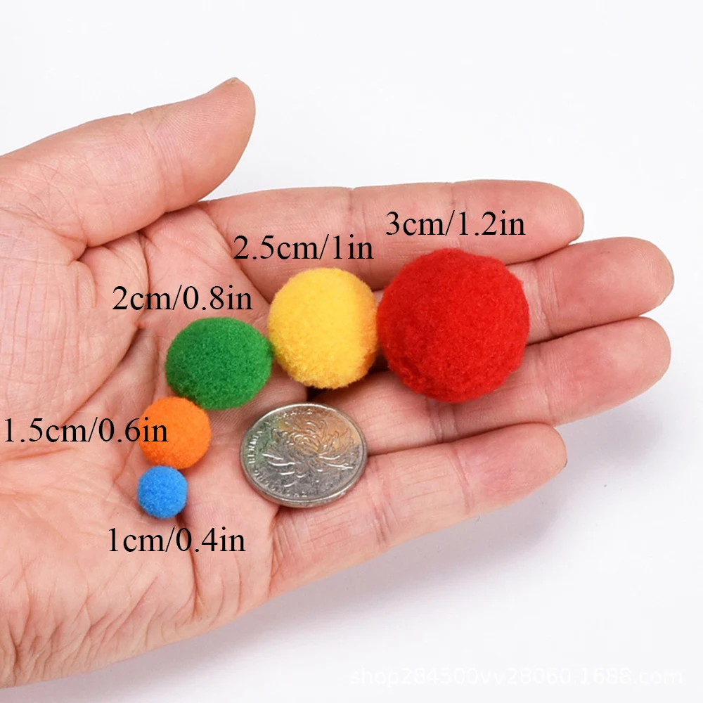 10mm To 30mm Mixed Size Pompom Fur Fill in Doll Out Bag Soft Pom Poms Balls for Kid DIY Creative Craft Wedding Sewing Supplies