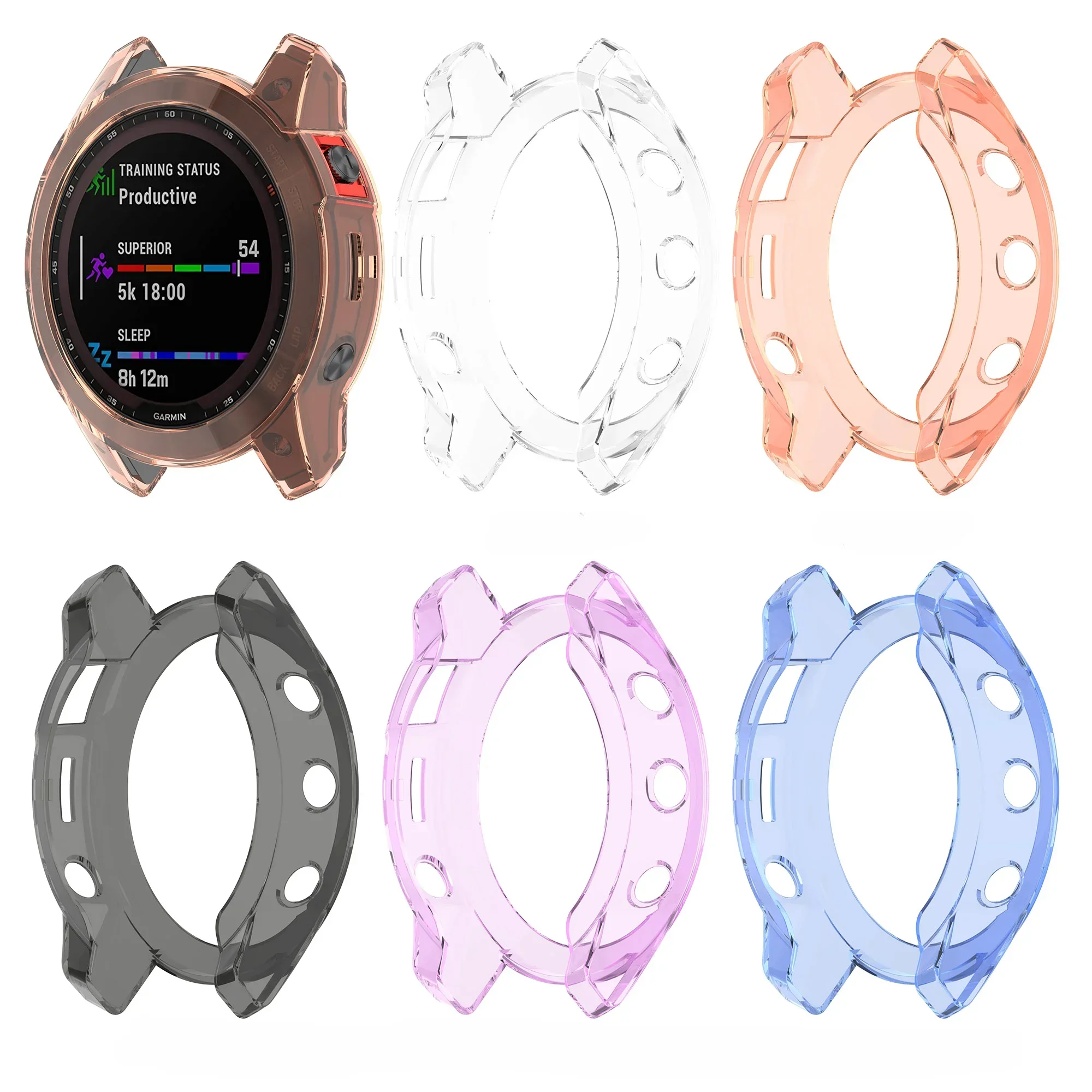 Transparent TPU Case for Garmin Fenix 6 6S 6X Pro 7 7S 7X Pro 5 5S 5X Plus Soft Protective Case for Garmin watch Slim Cover