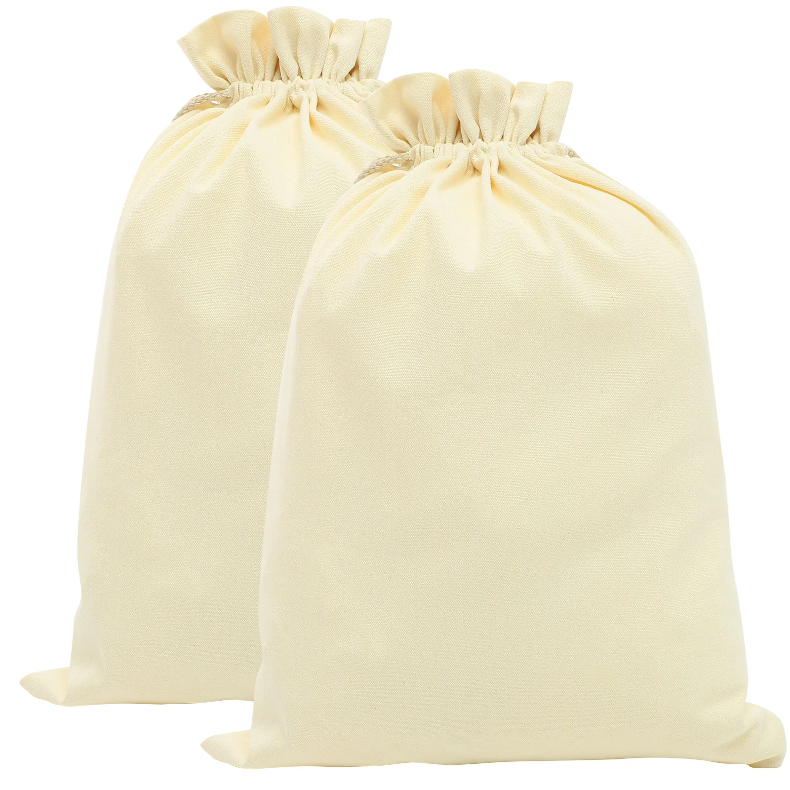 

2Pcs Reusable Cotton Storage Bags Drawstring Dried Food Pouches for Rice Flour Snack Vegetable Bread Preservation