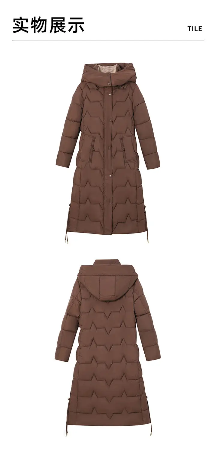 Female Long Down cotton Jacket 2026 Autumn Winter New Fashion Thicken Hooded Coat Women's Windproof Puffer Long Parka Overcoat