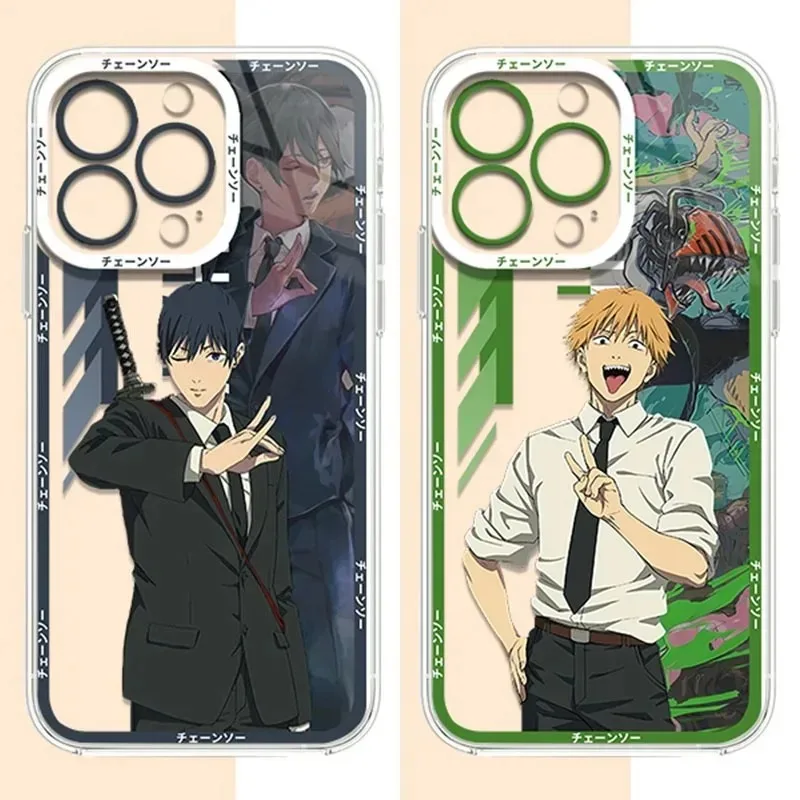 Chainsaws Mans Rese Makima حافظة هاتف لطيفة لهاتف آيفون 17 Air 15 14 13 12 11 Pro Max 16 15 14 Plus غطاء سيليكون ناعم مقاوم للصدمات