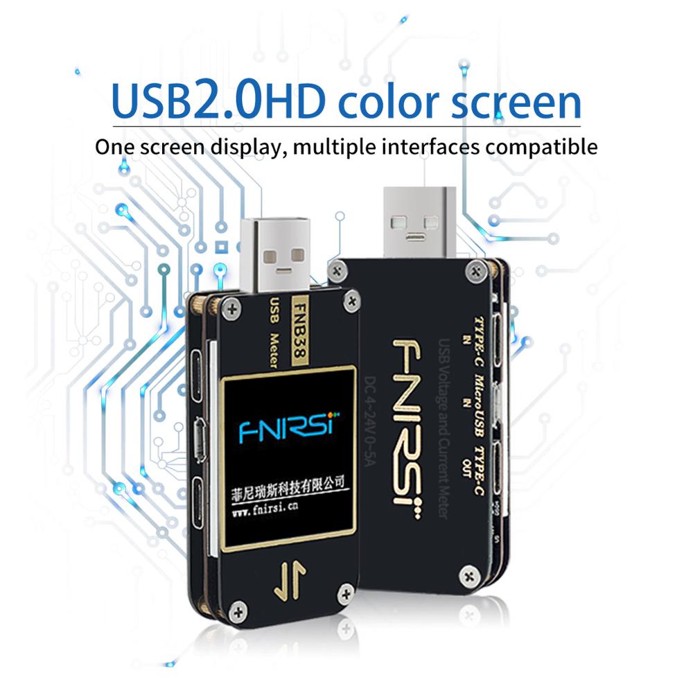  FNB38 Current And Voltage Meter USB Tester QC4+ PD3.0 2.0 PPS Fast Charging Protocol Capacity Test 