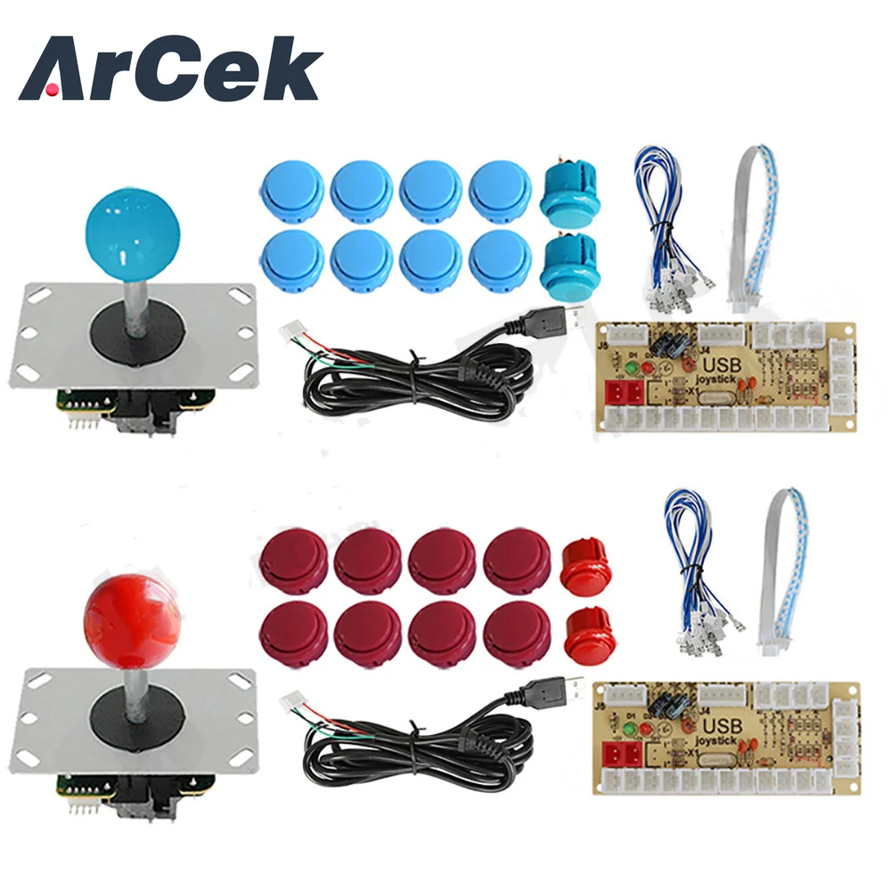 SANWA 아케이드 DIY 키트, 지연 제로 USB 보드 세트, 게임 컨트롤러 조이스틱 인코더, PC 라즈베리 파이 스틱 OBSF, 2 인용 복사, 30mm 