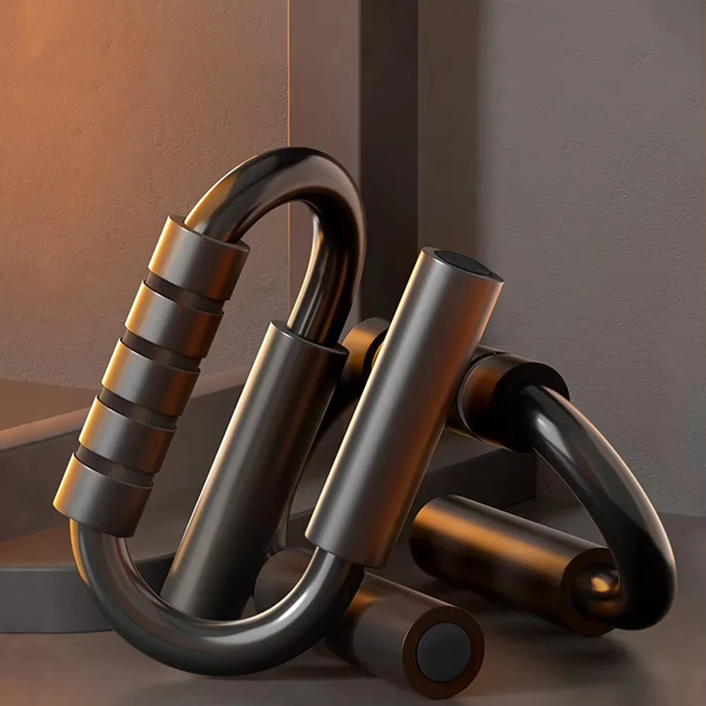 S-Type Push Up Support Anti-Skid Foam Handle Thickened Steel Pipe Home Fitness Equipment for Pectoral Muscle Training