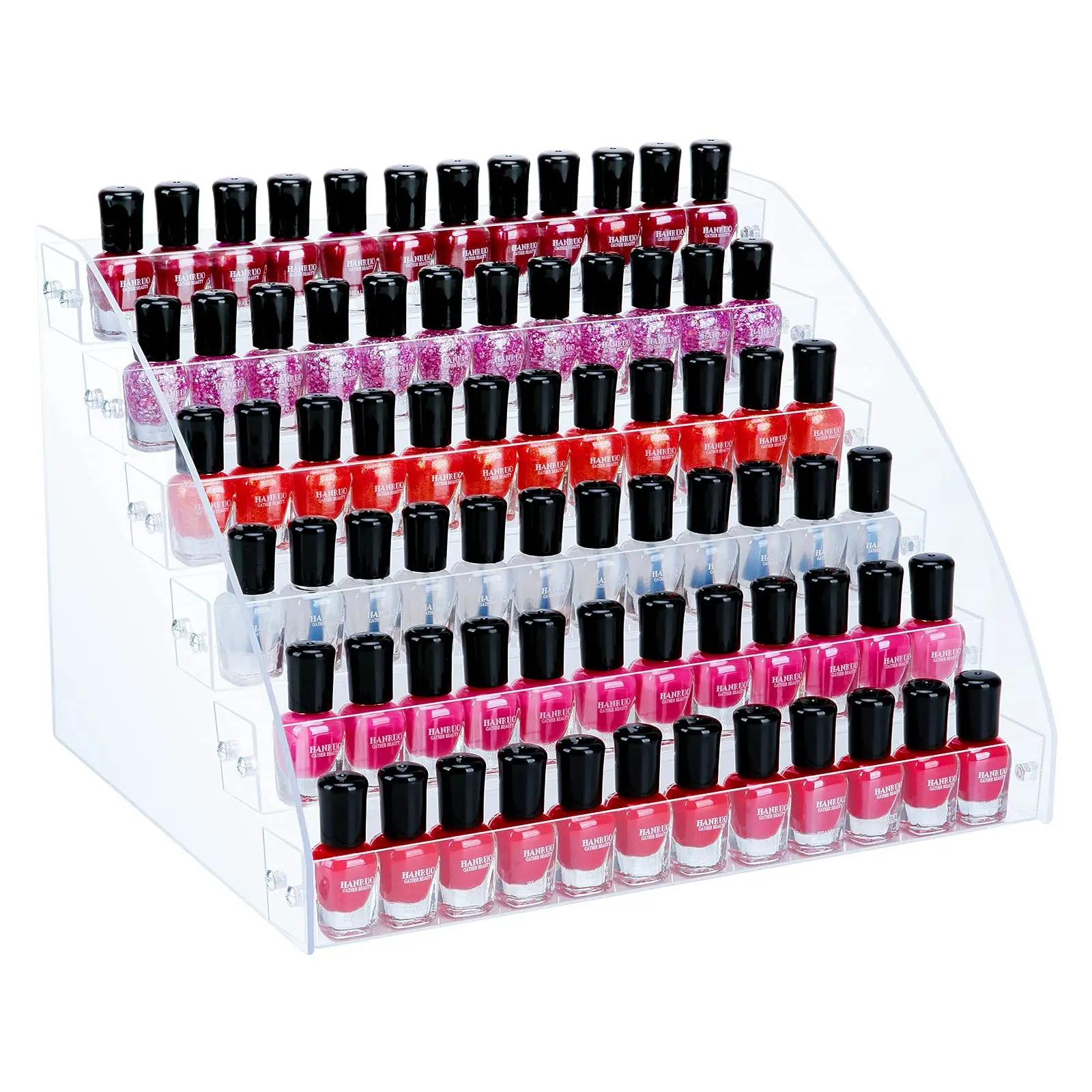 

Nail Polish Organizer Stand Holder Rack 6 Layers Acrylic Display Rack Eyeglasses Shelf Essential Oils Ink Storage Fit 1-2oz