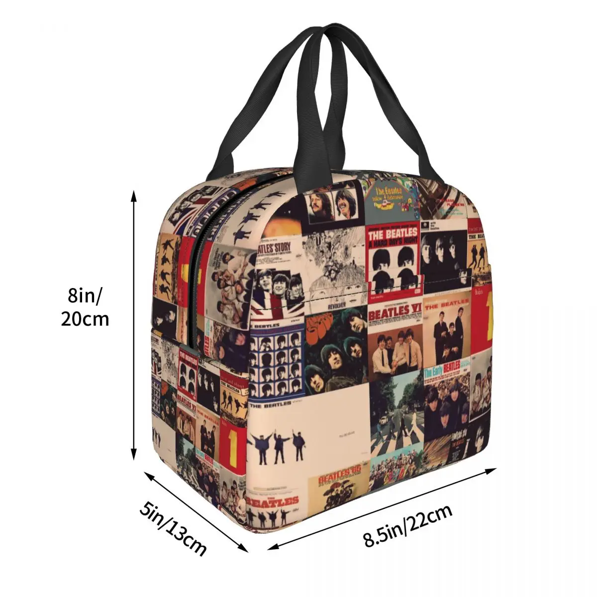 Harajuku The Beatle Memebers Art Lunch Bags Insulated Bento Box Waterproof Lunch Tote Picnic Bags Thermal Bag for Woman School