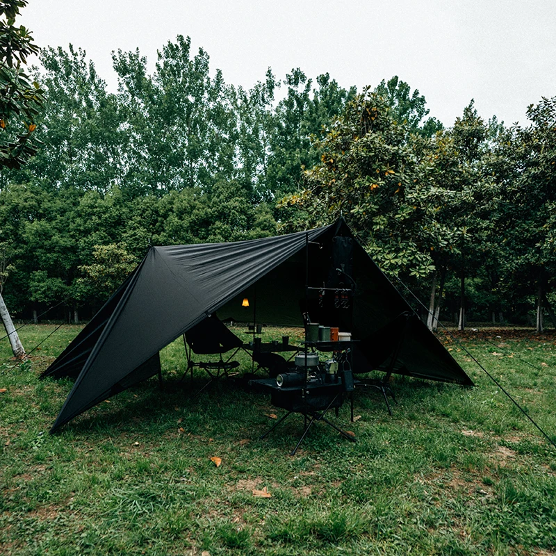 aricxi black coating tarp 8 / 19 hanging ponits 3x3m 4x4m outdoor camping sunshelter canopy