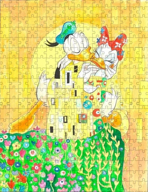 Oleisty Disney Mickey Mouse Cute Cartoon Puzzle 300/500/1000 sztuk drewniany ręcznie robiony gra Puzzle zestaw podarunkowy