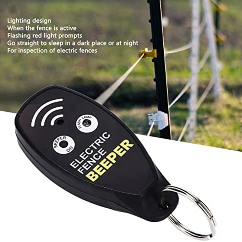 Fence Voltage Tester, Simple Red Light Electric Fence Beeper Weatherproof For Farm