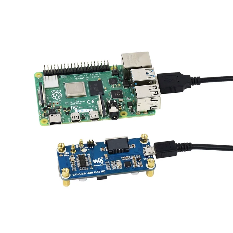 Raspberry Pi Zero Ethernet / USB HUB HAT (B) para Raspberry Pi Series 1 x RJ45 3 x interface USB 2.0 e opção Shell