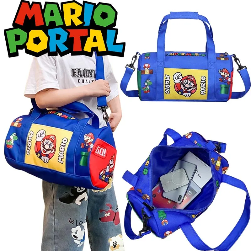 

Super Mario Baseball Bag Nylon Handbags Shoulder Bag for Boys Girls Large Capacity Crossbody Bags Colorant Match Baseball Bags
