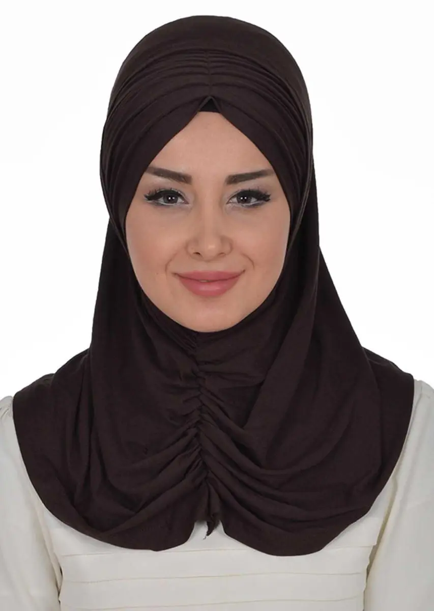 Ensemble d'écharpe plissée en os, café