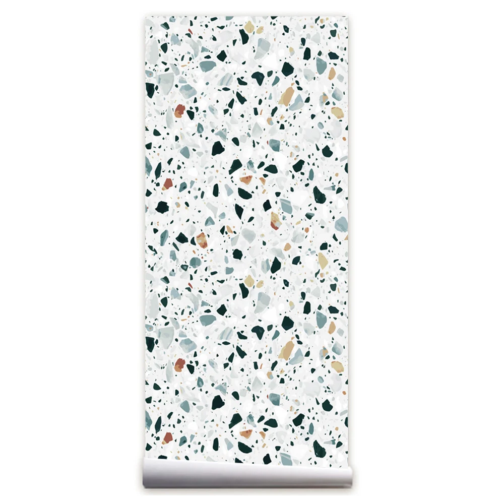 

Terrazzo Contact Paper for Countertops Waterproof Peel and Stick Wallpaper Removable Vinyl Wallpapers for Kitchen Decorative