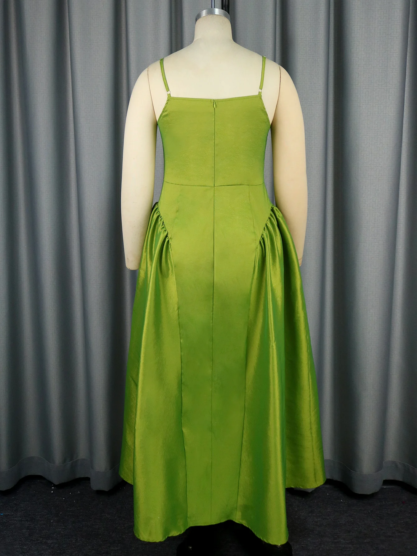 Robe de soirée trapèze pour femme, vintage, mignonne, gonflée, grande balançoire, sangle verte, boule, élégante, dos nu, sexy, mode éducative