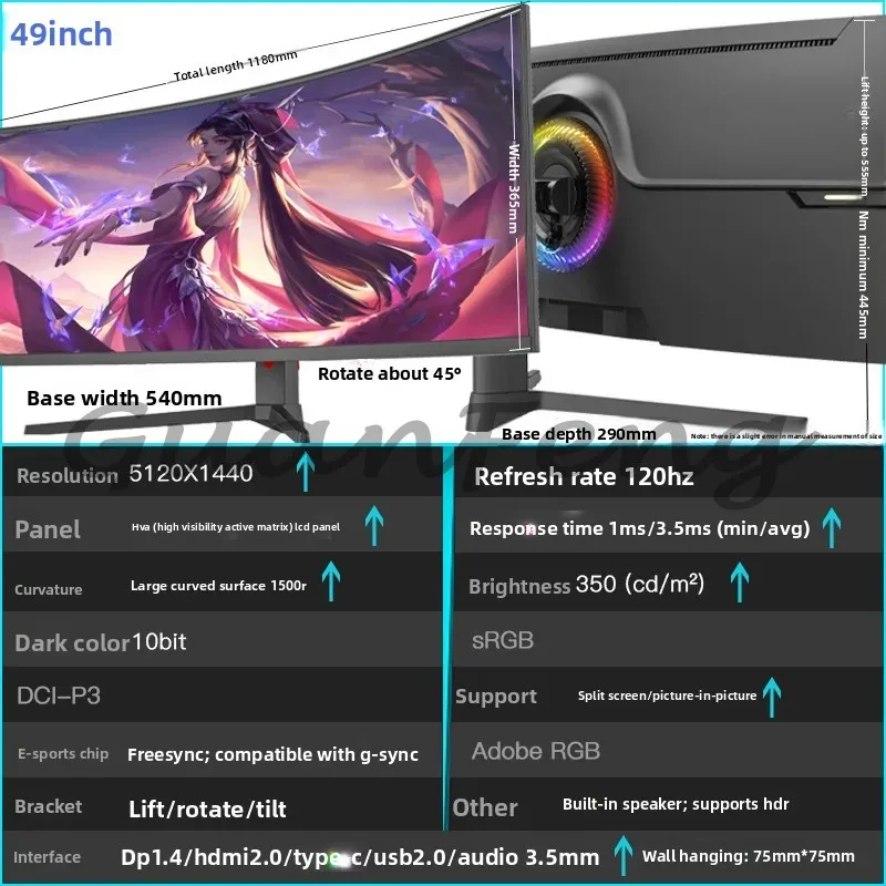 Immersive 38-Inch Curved Gaming Monitor - 4K UltraWide @ 144Hz, IPS 21:9 Screen for eSports & Multitasking