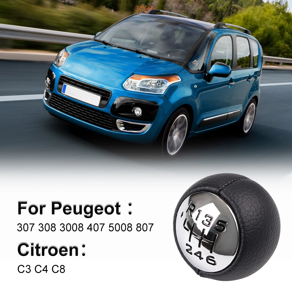 6-Speed Lever Change Knob For Peugeot Citroen C3 C4 C8 Gearshift Button For Peugeot 307 308 3008 407 5008 807 Gear Shift Knob