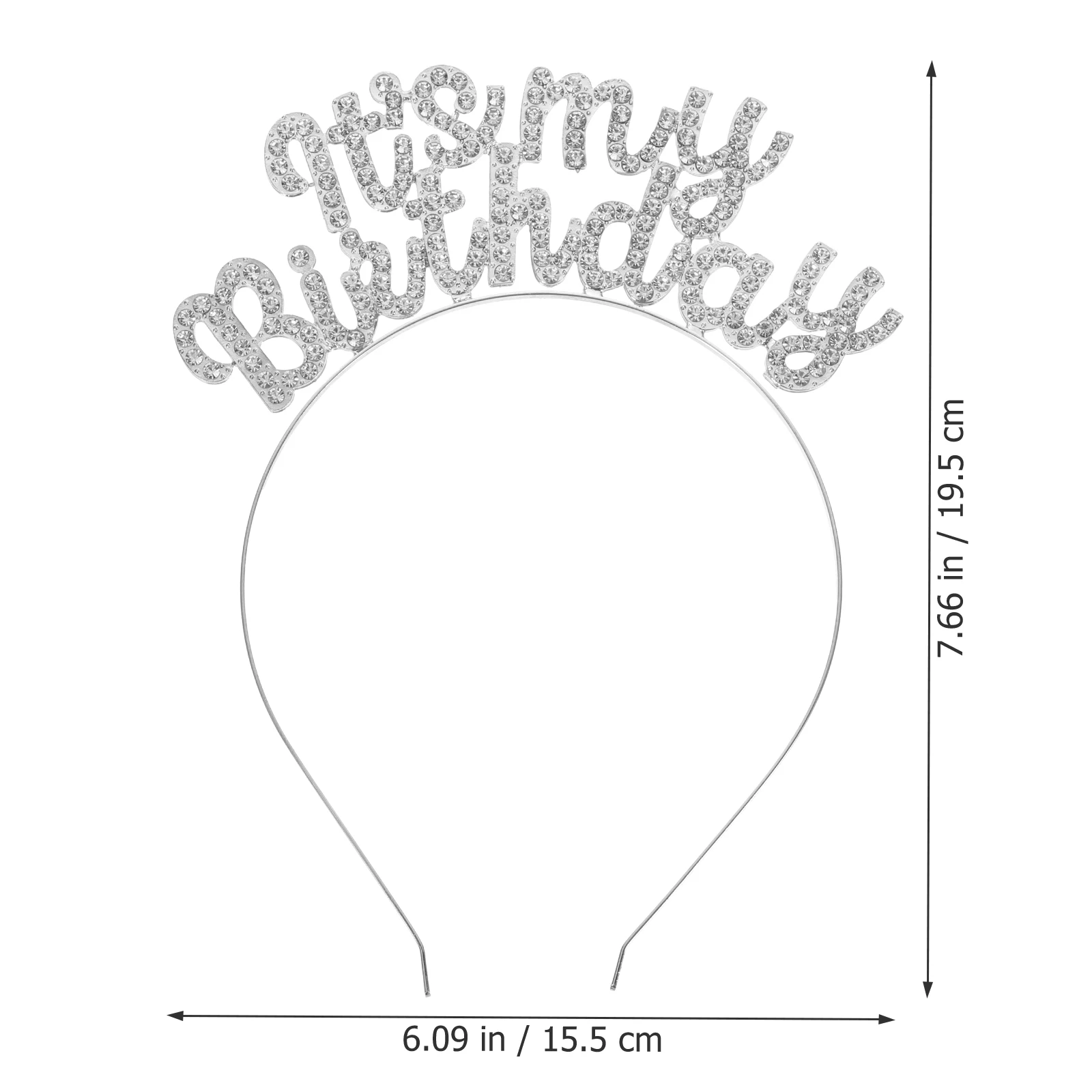 

Birthday Crown Headb Set Silver Black Sash Tiara Hair Accessories Women IT'S MY BIRTHDAY Durable Materials Multi functional