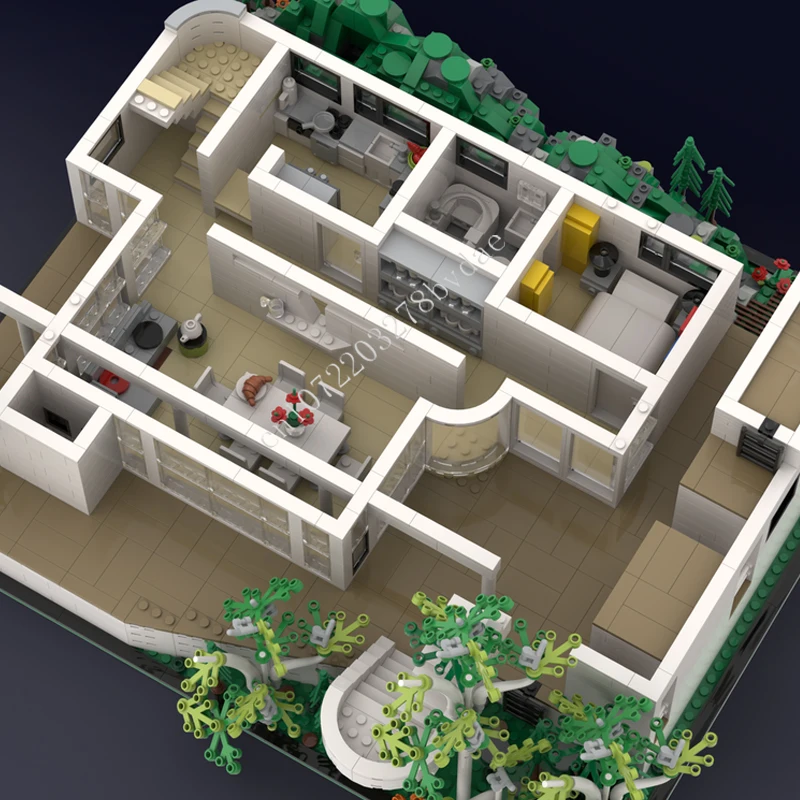 5283 قطعة منزل دوغلاس ريتشارد ماير MOC عرض الشارع الإبداعي نموذج بنة العمارة لتقوم بها بنفسك ألعاب تجميع التعليم #4