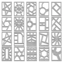 2024 New DIY metal cutting die for Christmas scrapbook 3D greeting cards to make rectangular dotted line splicing background