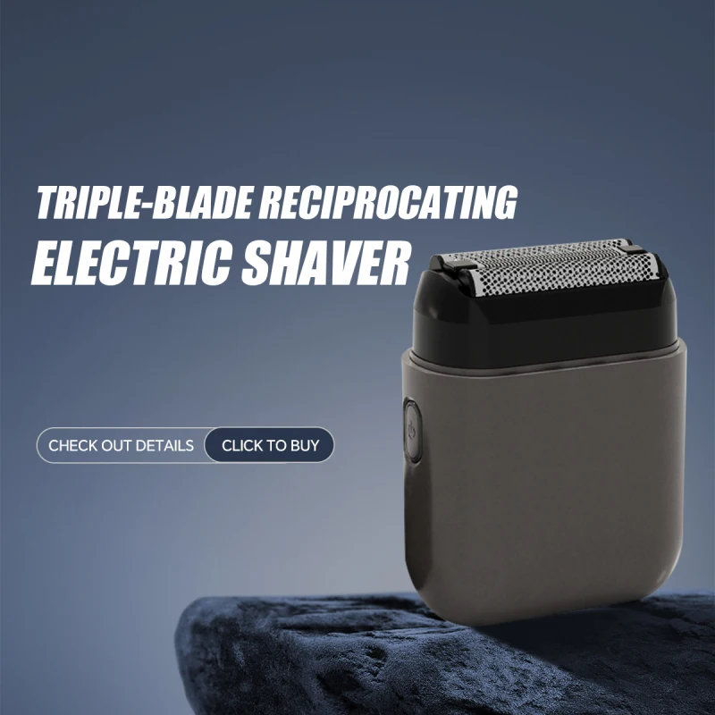 Men's Portable Three Head Reciprocating Electric Shaver TPYE-C Charging IPX7 Waterproof Multifunctional Shaver