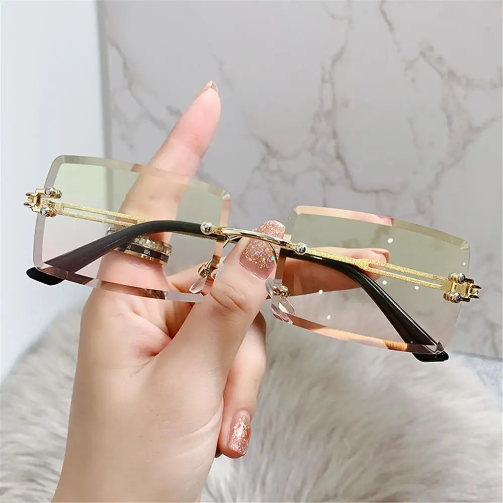 Ultralight Eyewear UV400 Frameless Sunglasses Sunglasses for Women Vintage Sunglasses Rectangle Sunglasses image 2
