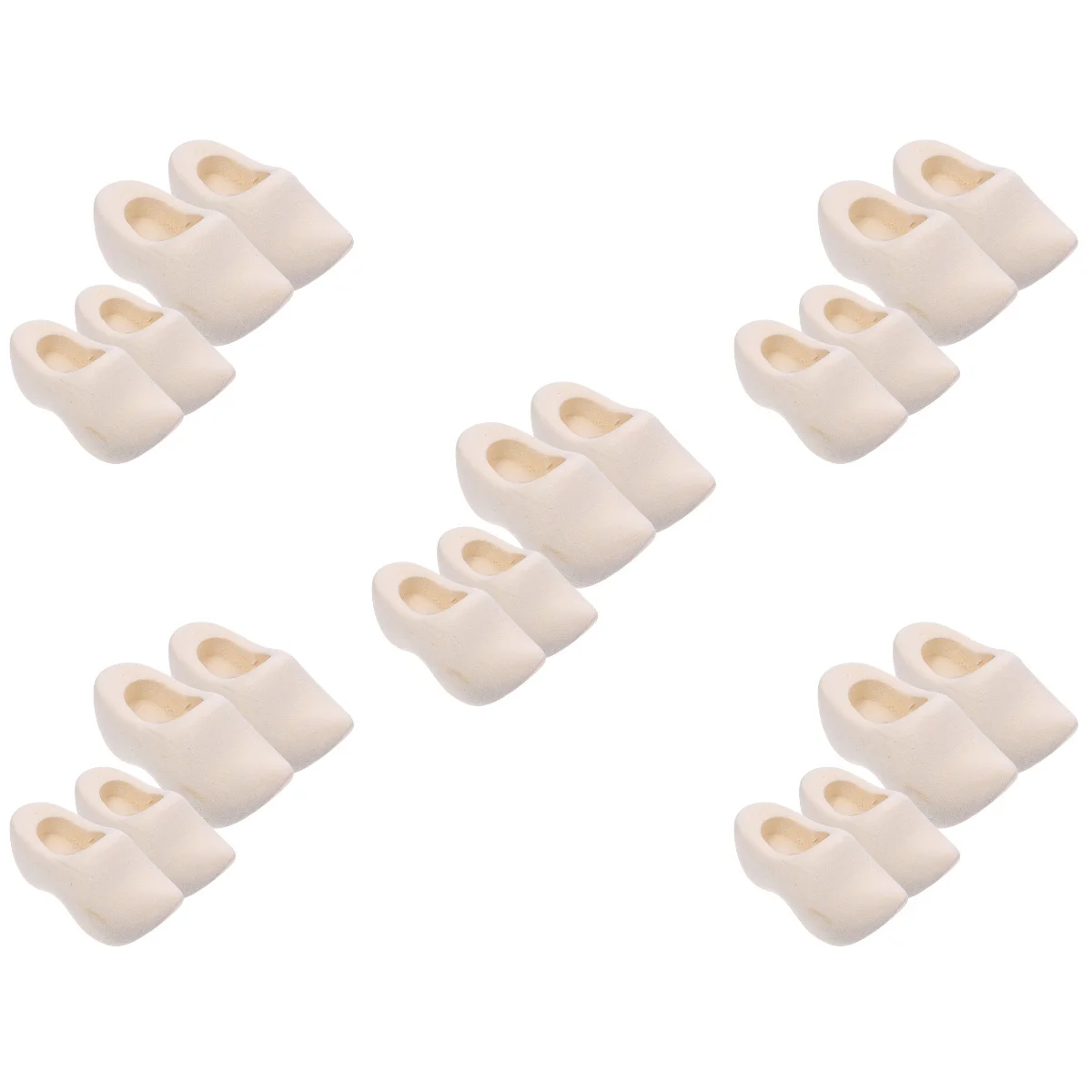 Set of 5 Clogs Mini Wooden Shoes Ornament Graffiti Painting Toy Model DIY Craft Supply for House