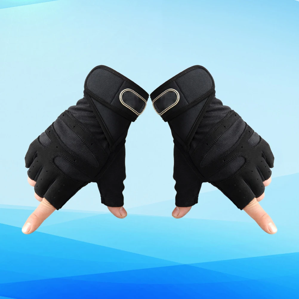 

Gloves Half-finger Working Out Padded Mens Outdoor Weights Fingerless Black Training Man