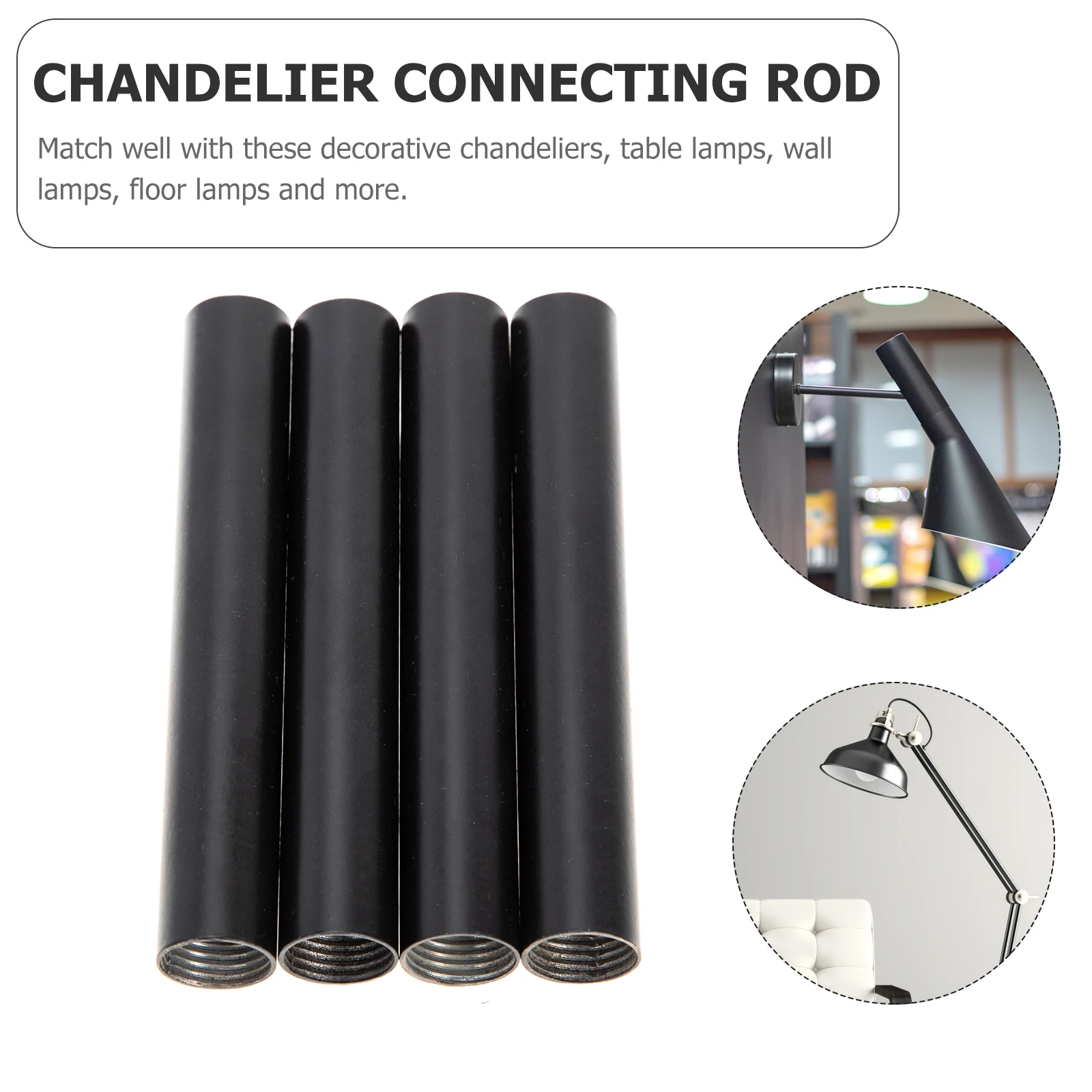 

4pcs Chandelier Extension Rod Wall Lamp Pole Sturdy Light Support Decorative Chandelier Tube Wall Light Stem Easy Install