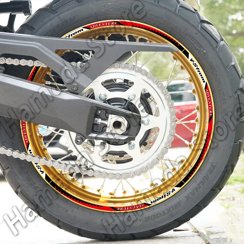 For Vstrom 800 DE 1050 DE Motorcycle Wheel Rim Sticker Reflective Accessories Waterproof Decal