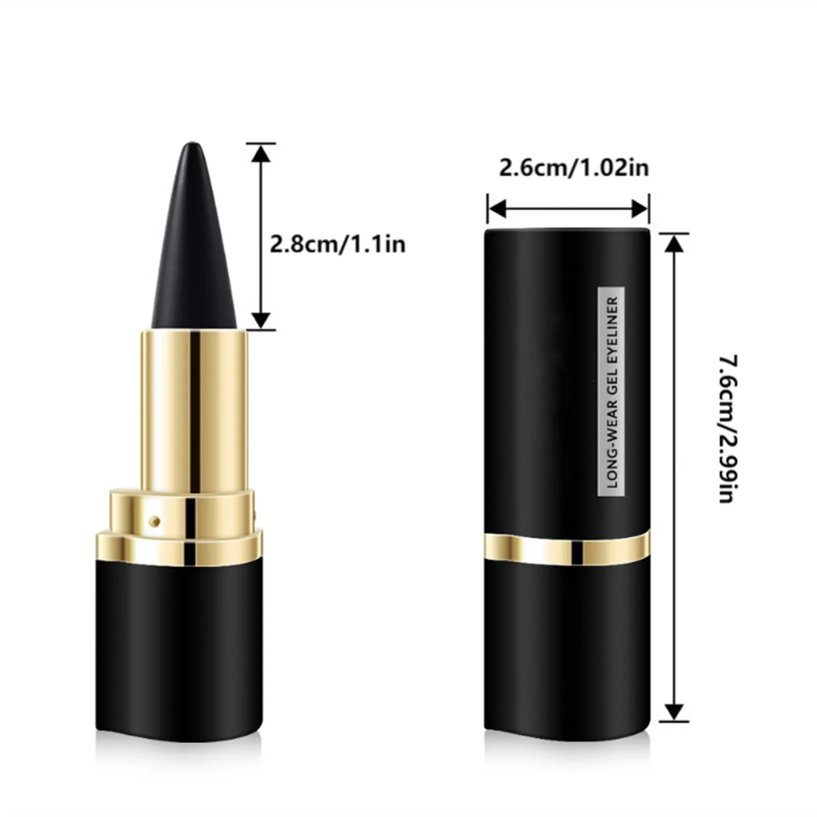 速乾性の黒いアイライナー,防汚ジェル,防水アイシャドウ,日常使用,長持ち,1個,2個