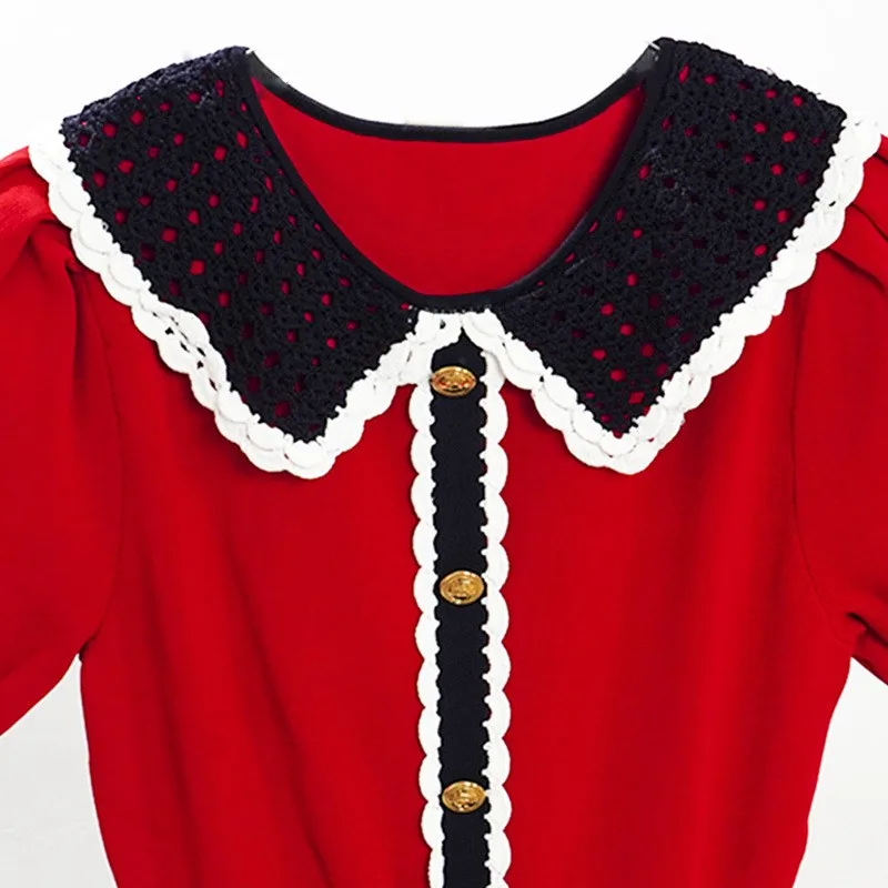 Handmade Faion Ele Floral Hook Dr Women's High Waist A-Line Skirt ort Sve Color Blo Spring Summer Autumn