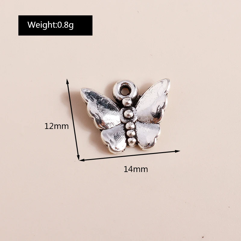 Leslie 30 Stück Tieranhänger aus Legierung, Schmetterlingsanhänger für DIY Handgemachte Armbänder, Halsketten, Schmuckherstellung, Zubehör – Detail 3