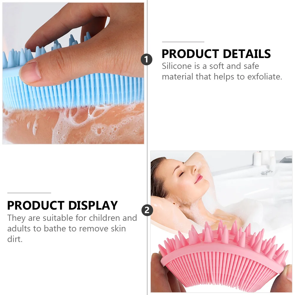 1 conjunto de silicone massageador do couro cabeludo dupla face shampoo escova macia banho do bebê massagem ferramenta de limpeza de cabelo cabeça massageador do couro cabeludo