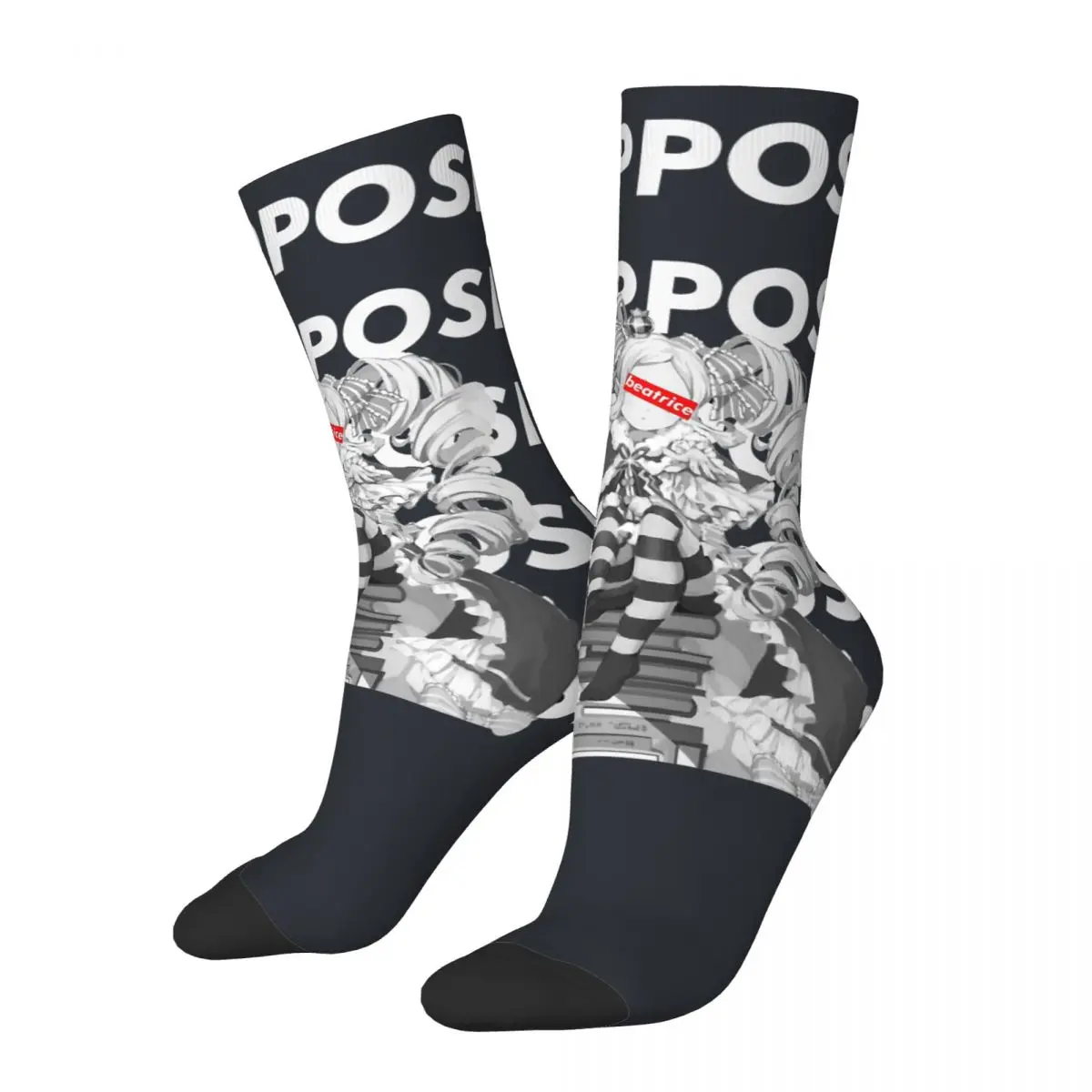 Hip Hop Vintage Beatrice I Suppose Crazy Men's compression Socks Unisex ReZero Starting Life in Another World Printed Crew Sock