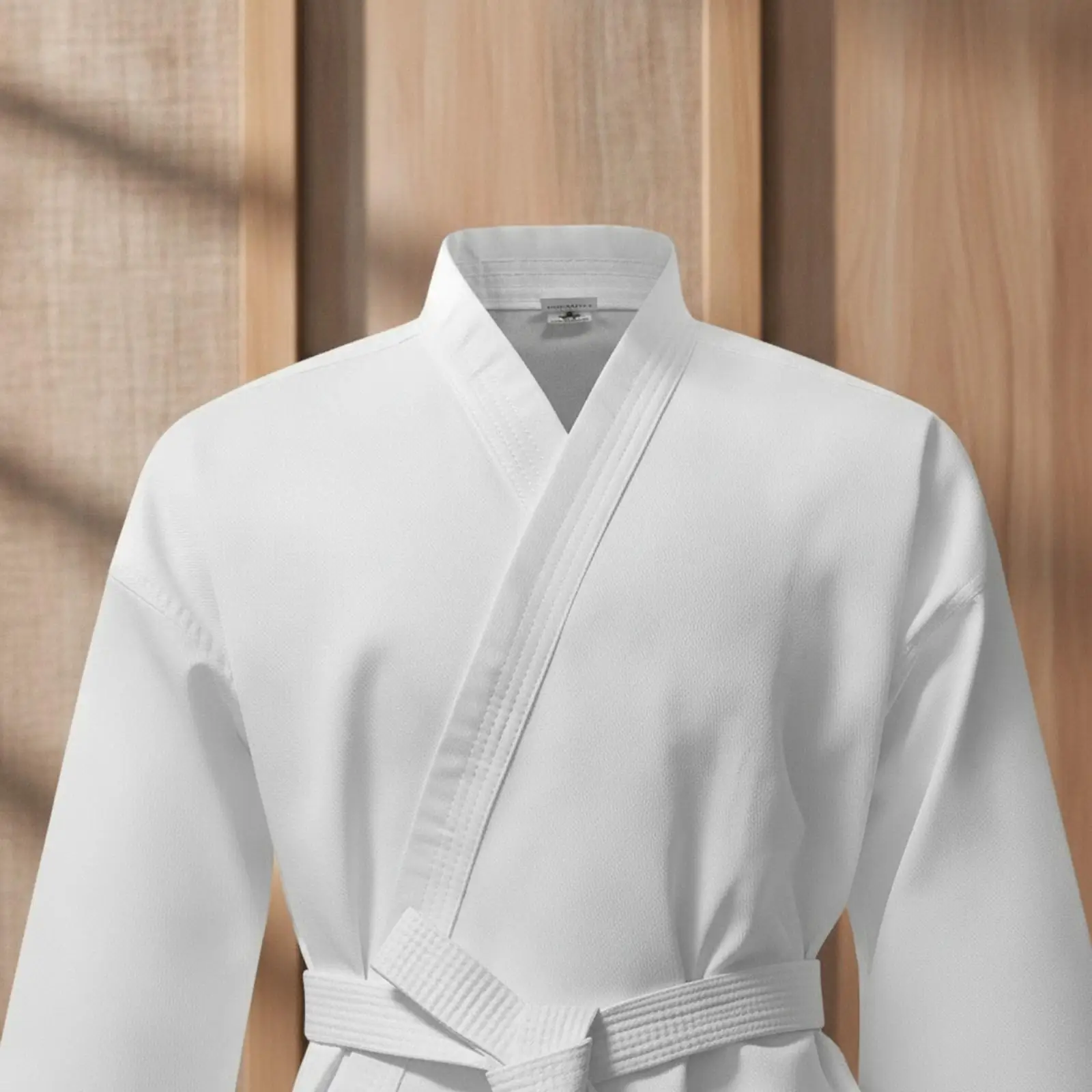 Classic Karate Training Suit with Overlap Front Jacket and Elastic Waist Pants for Self Defense Class