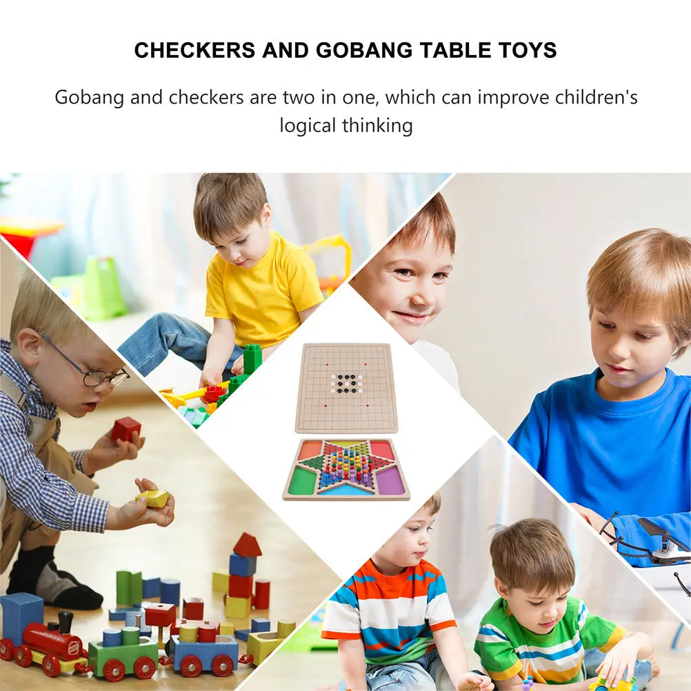 

Gobang Checkers Educational Plaything for Kids Durable Safe Bright Colors Comfortable Touch Feeling Gobang Checkers