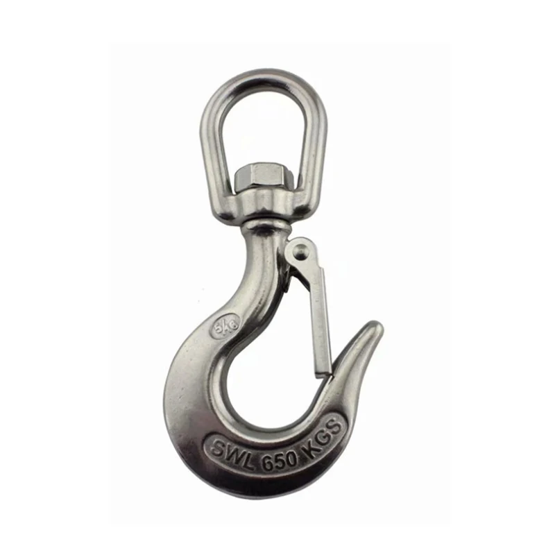 1pc Lifting Cargo Hook 360 Degree Rotation Thick Body Anti-off 304 Stainless Steel Load 150/350/650/1000/1500kg