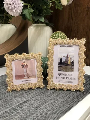 Nordic Style 4/6/7inch Golden Metal Picture Frames Photo Albums kpop stuff photocard holders For Room Decoration XC044