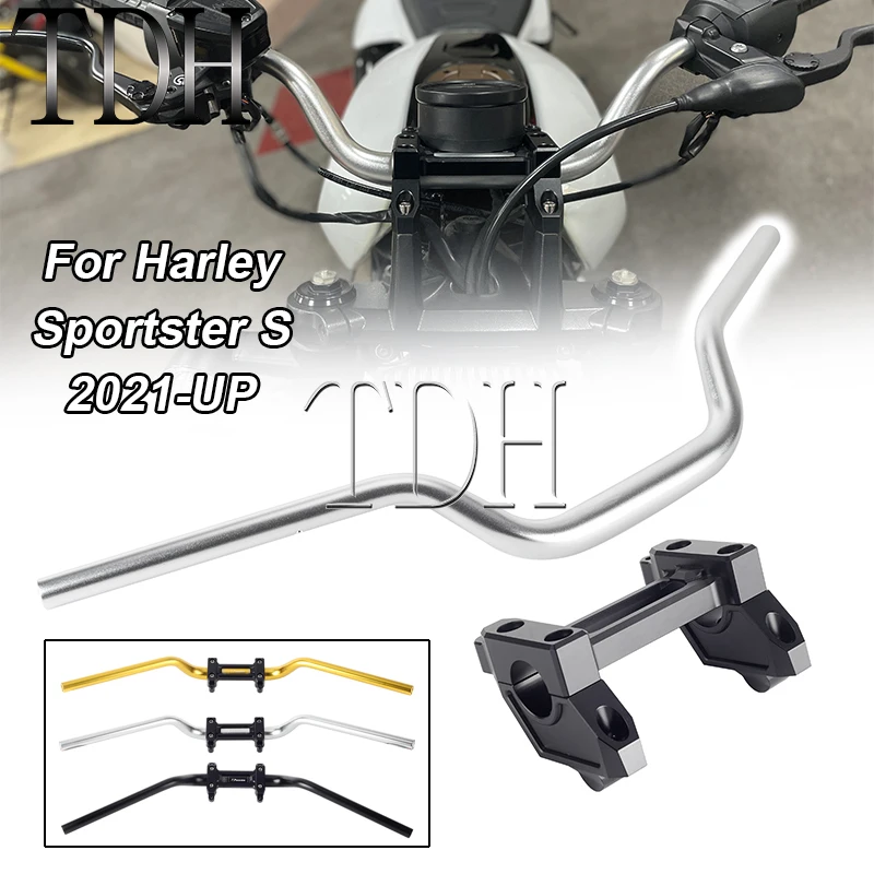 For Harley Sportster S 1250 RH1250S Handlebar Riser Clamps Replace Aluminum Alloy Accessories Tapered Fat Bars 1-1/4