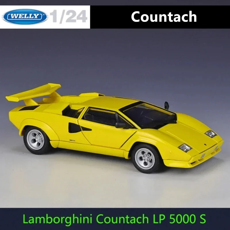 WELLY 1:24 Lamborghini Countach LP 5000 S Alloy Sports Car Model Diecast Metal Racing Car Model Simulation Collection Toy Boy