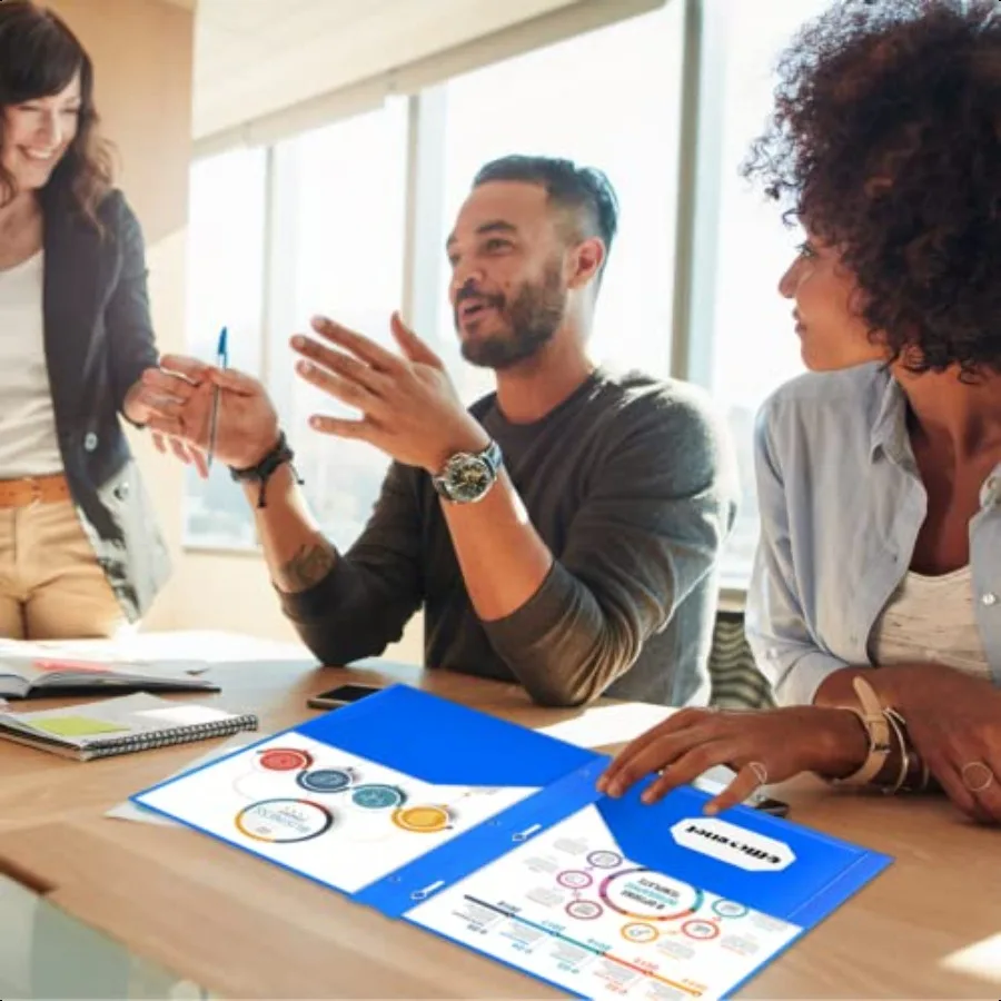 18 Packs 2 Pocket Folders with 3 Prongs Fastener Clasps Bulk Heavy Duty Plastic Folder Multicolor Folders for School and Office