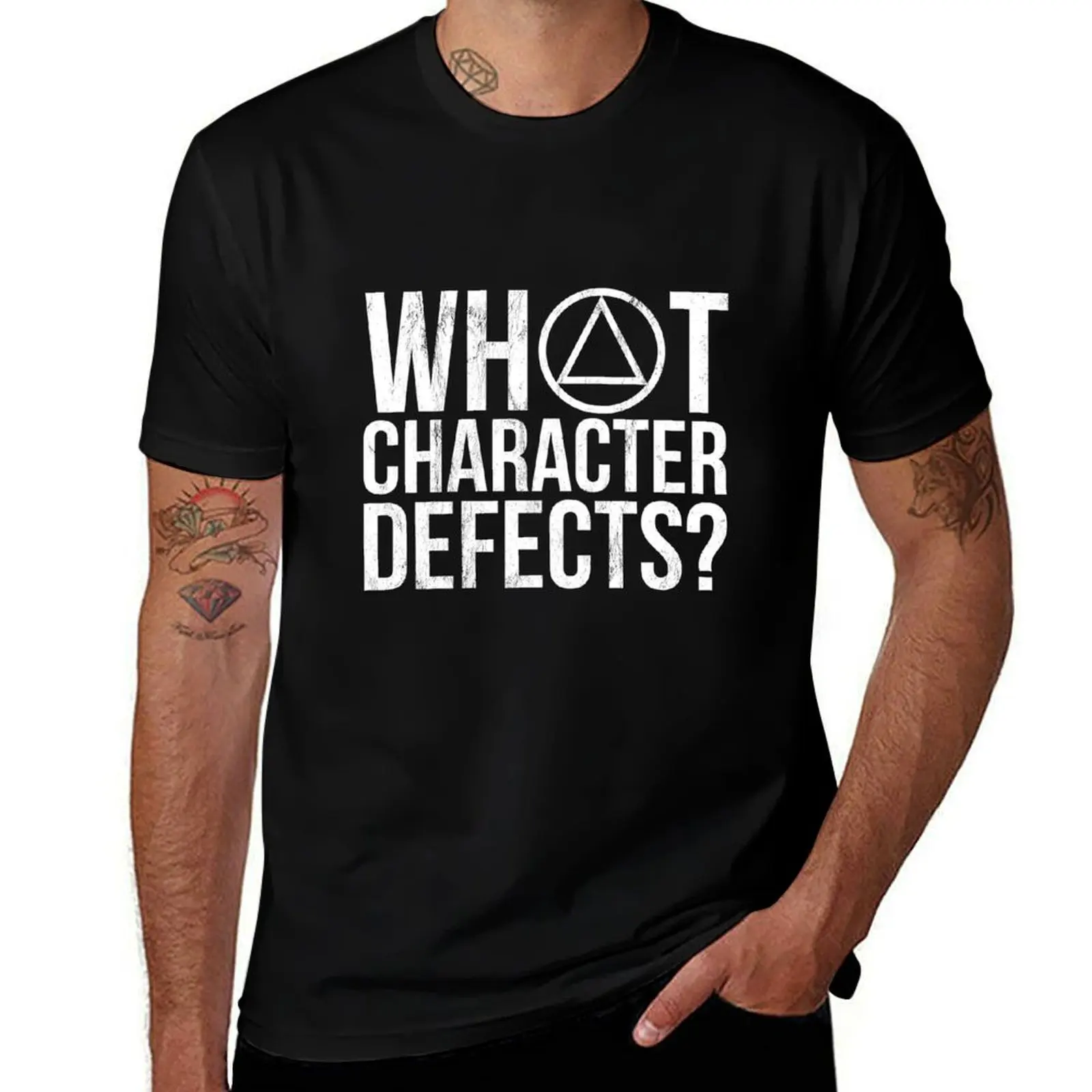 

What Character Defects - Funny Alcoholics Anonymous T-Shirt Plus Size Workout Short Sleeve Top