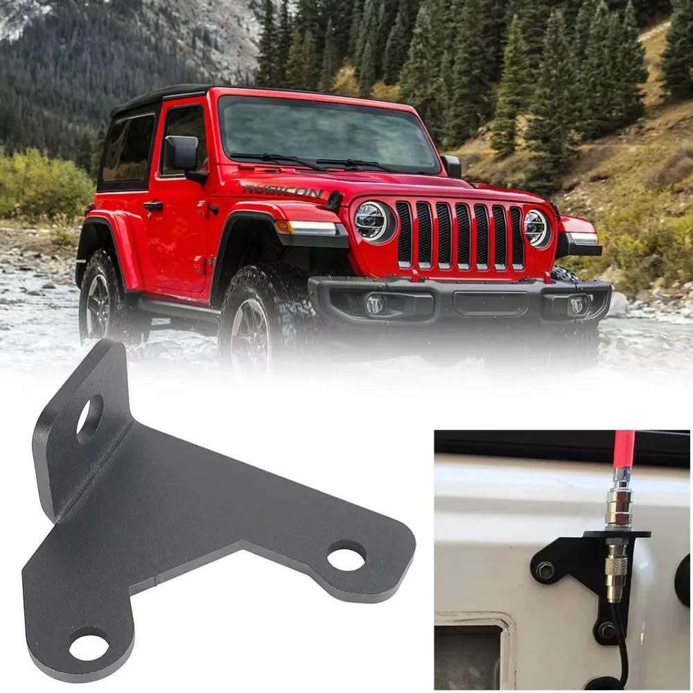 Car CB Antenna Spare Tire Mount for Jeep Wrangler JK Unlimited 2007-2018 Tailgate CB Antenna Mount Holder Bracket