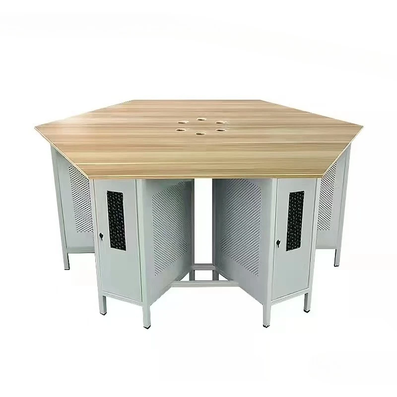 Hexagon, training and examination table, activity practice, school computer room, computer room computer table