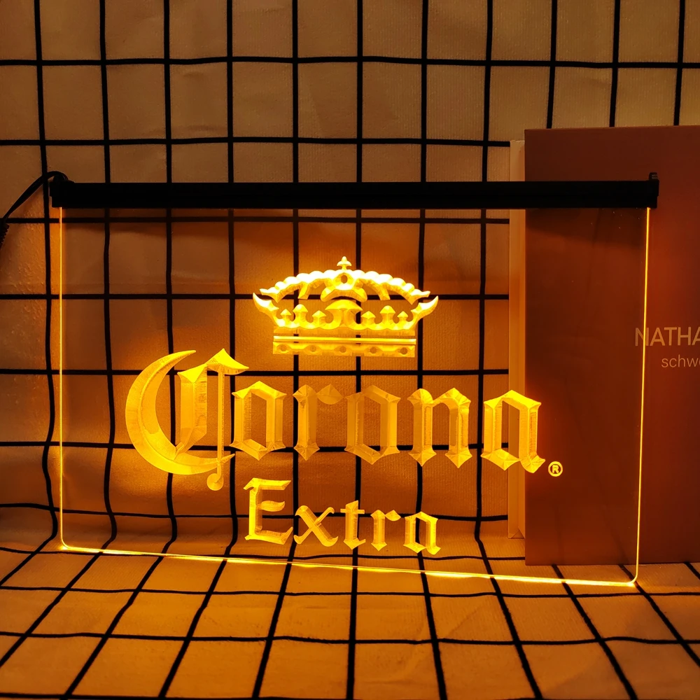 Corona Extra Beer Pub Bar Cafe-letrero de neón LED Retro, decoración del hogar con placas Vintage y carteles para habitación, oficina, granja